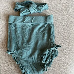 Spearmint Love high waisted bloomer and matching knot bow